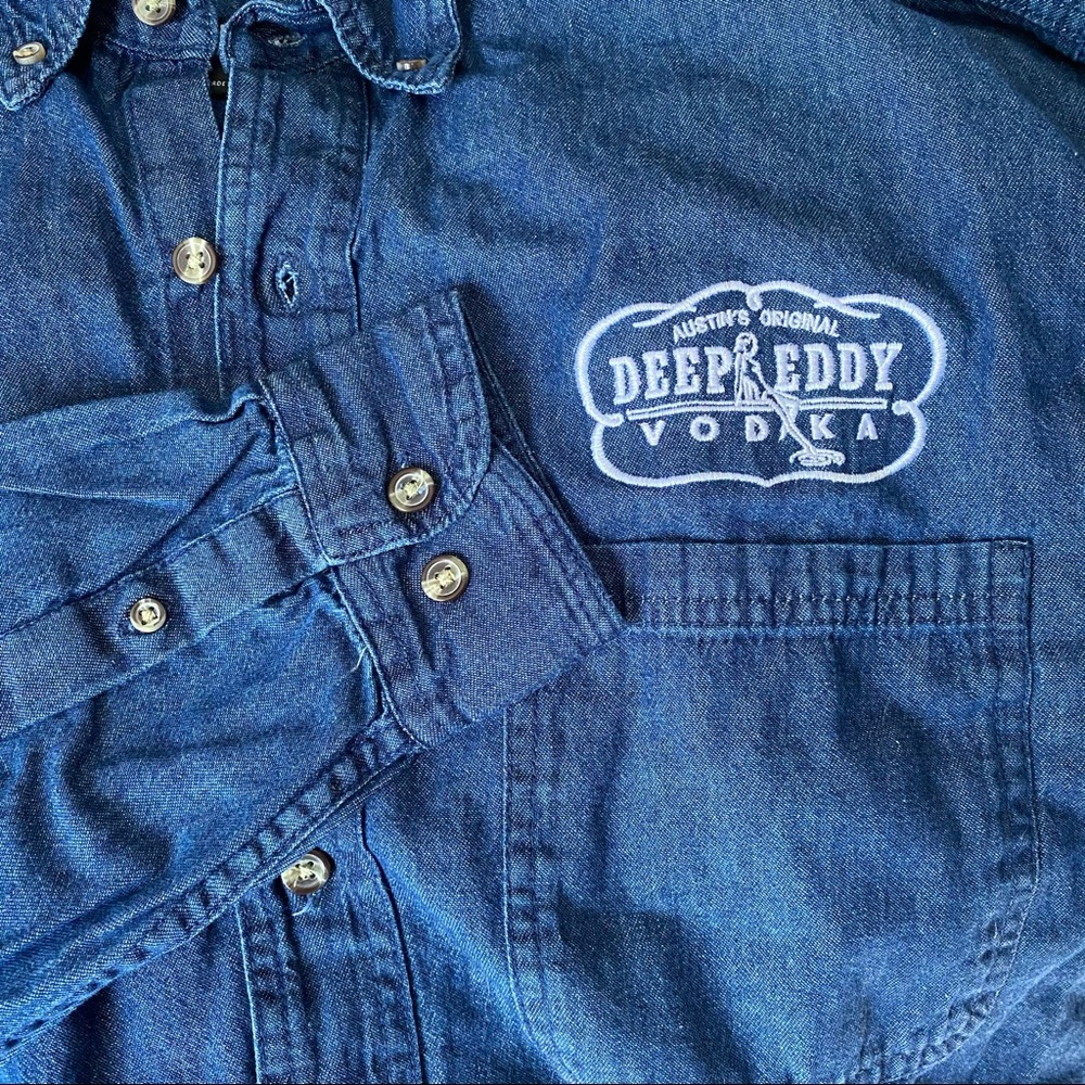 Deep Eddy Vodka Denim Buttoned Down Shirt NWT - Picture 2 of 11